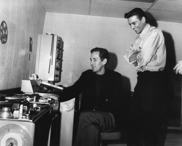 Chet Atkins and Waylon Jennings  in RCA Studio B