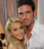 Country couple, Julianne Hough and Chuck Wicks, dance together on "Dancing with the Stars." 